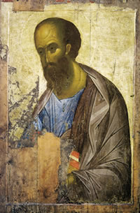 Apostle Paul by Andrei Rublev, 1410&ndash;1420.