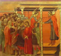 Duccio di Buoninsegna, Pilate Washing His Hands, 1308&ndash;11.
