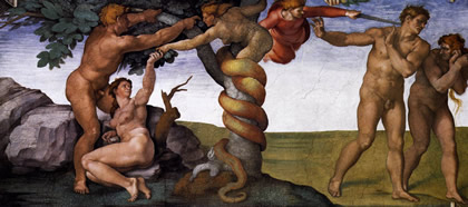 Michelangelo, &ldquo;Fall and Expulsion of Adam Eve&rdquo; (1510).