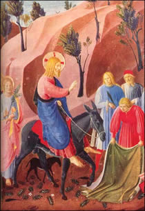 Jesus' triumphant entry.&nbsp;
