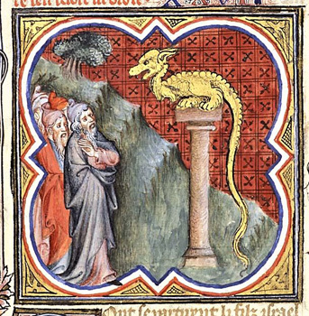 Jean Bandol and others: Brazen Serpent from Grande Bible Historiale Completee, French, Paris.