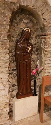 St. Bertha of Kent,&nbsp;Wooden Statue, South Wall of St. Martin’s Church, Canterbury.