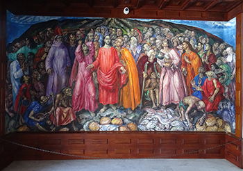 Ad Meskens, Fresco van de Bergrede in de Basilica y Real Santuario de Nuestra Señora de la Calendaria (2023).